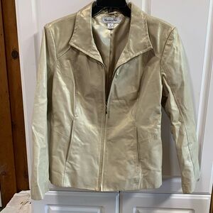 Ladies size medium gold leather coat by Preston & York.